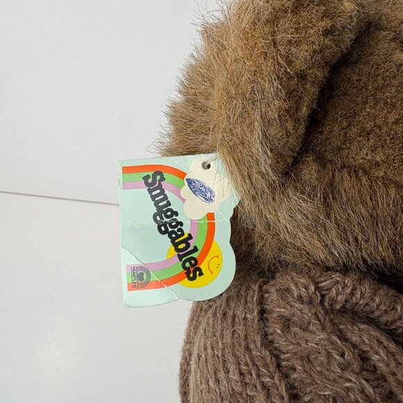 VTG 1985 BLAKE Heartline Snuggables Jointed Teddy Bear Knit Sweater 12" Tags Bow - Picture 7 of 9